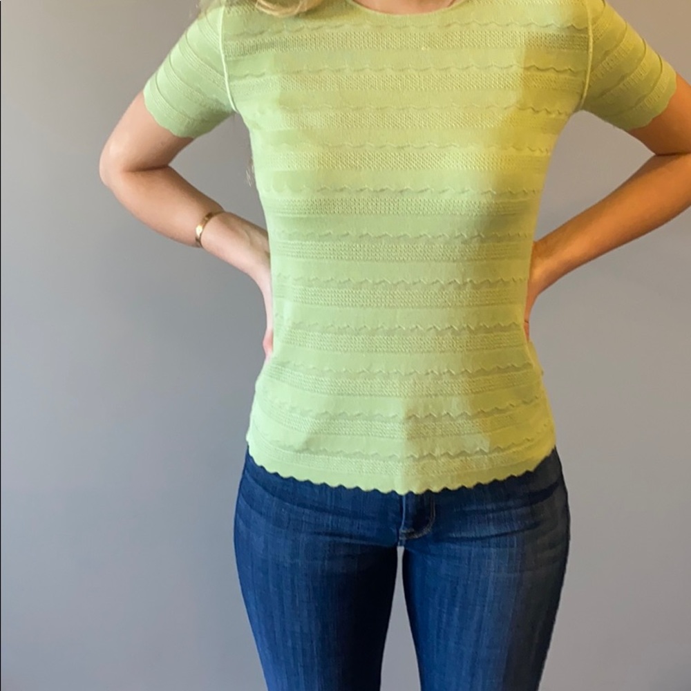Beautiful Armani collection lime rayon blouse